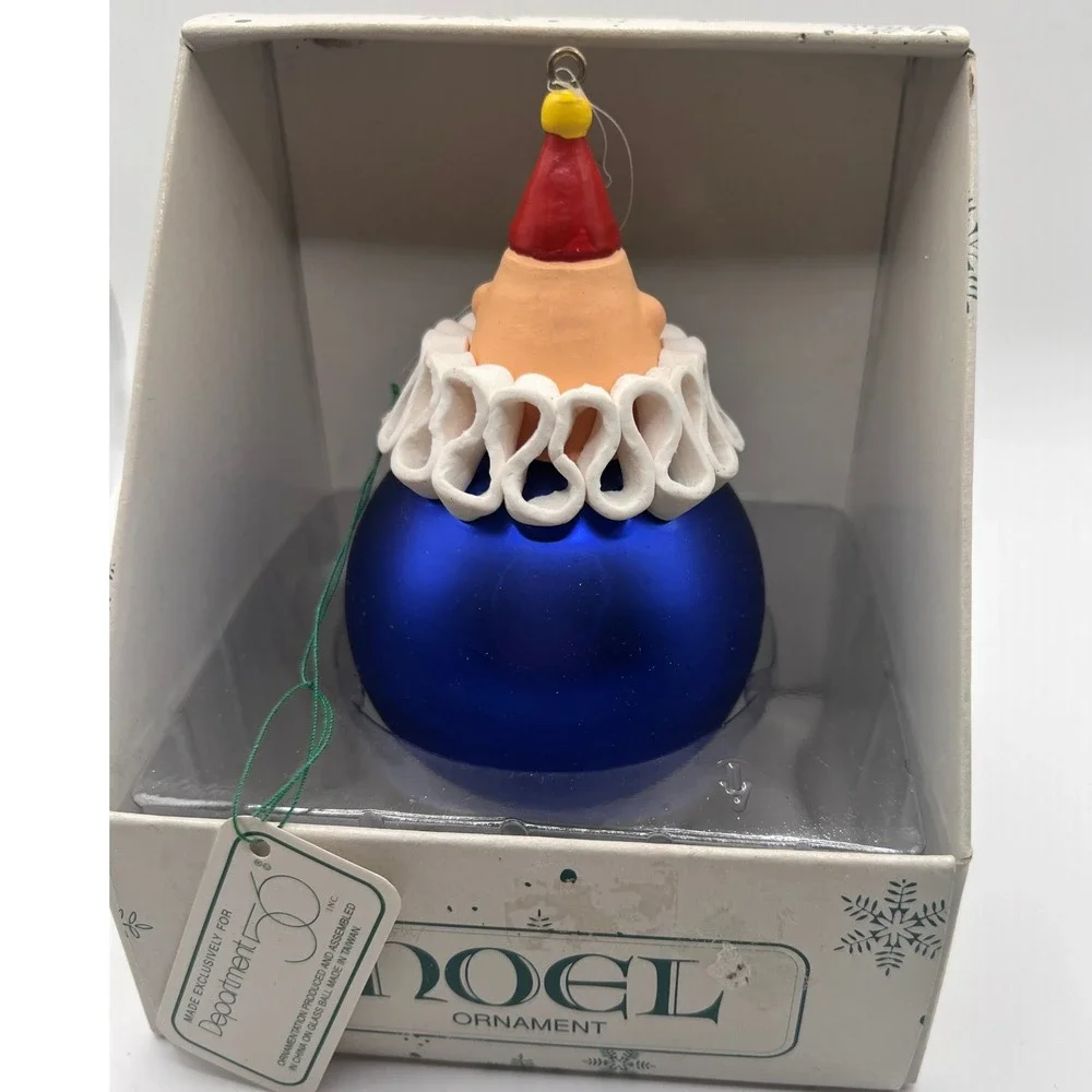 Department 56 Noel Clown Ornament 5in Blue Purple Excellent Vintage 1836-8
